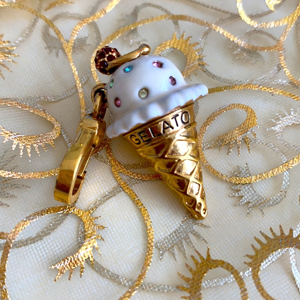 Juicy Couture Gelato Ice Cream Keychain Charm Gem